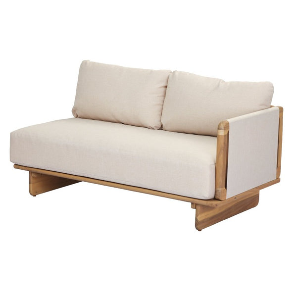 English Elm Jun Outdoor Acacia Wood Sectional Sofa Teak Finish Modular Corner Patio Seating V Shape (without table) N775P405634S