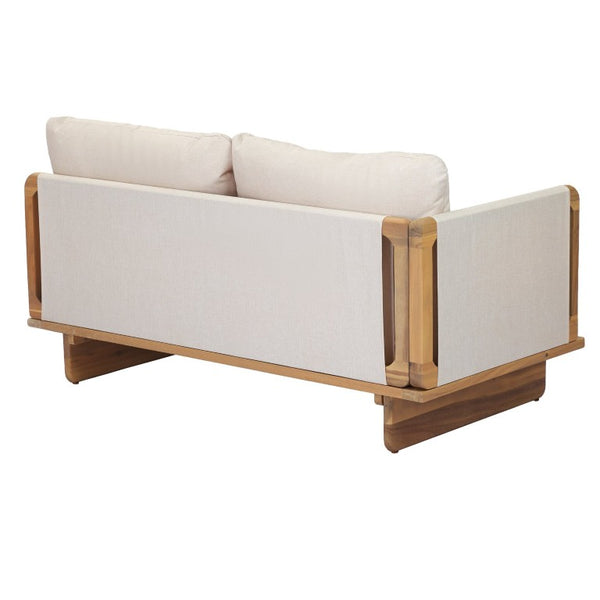 English Elm Jun Outdoor Acacia Wood Sectional Sofa Teak Finish Modular Corner Patio Seating V Shape (without table) N775P405634S