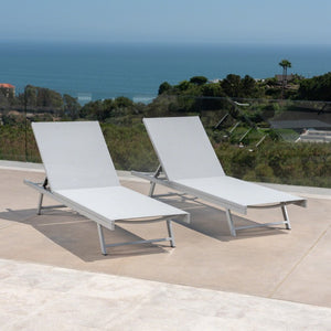 English Elm Salem Outdoor PE Wicker Chaise Lounge Resort Style Reclining Poolside Chair Nylon Mesh 77.76 x 37.4 x 25.2 inches N775P406360G