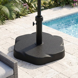 English Elm Hex Concrete Core Resin Patio Umbrella Base 65 Pound Weather Resistant Stand N775P407209B