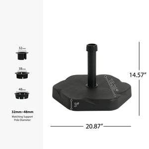 English Elm Hex Concrete Core Resin Patio Umbrella Base 65 Pound Weather Resistant Stand N775P407209B