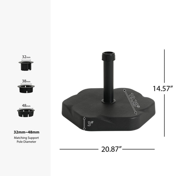 English Elm Hex Concrete Core Resin Patio Umbrella Base 65 Pound Weather Resistant Stand N775P407209B