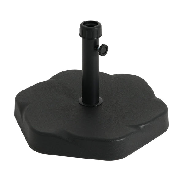 English Elm Hex Concrete Core Resin Patio Umbrella Base 65 Pound Weather Resistant Stand N775P407209B