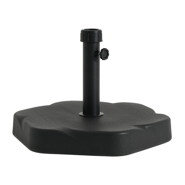 English Elm Hex Concrete Core Resin Patio Umbrella Base 65 Pound Weather Resistant Stand N775P407209B