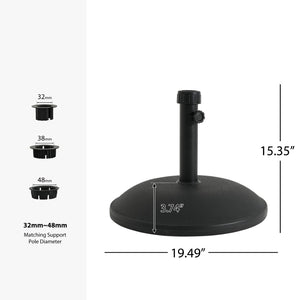 English Elm Ander Outdoor Patio Umbrella Base Heavy Duty Concrete Core Resin UV Resistant N775P407219B