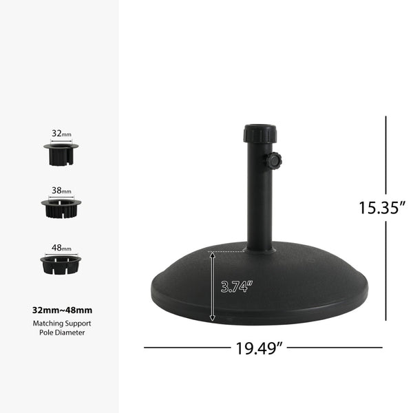 English Elm Ander Outdoor Patio Umbrella Base Heavy Duty Concrete Core Resin UV Resistant N775P407219B