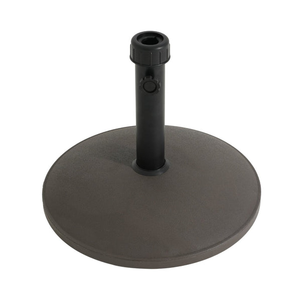 English Elm Ander Outdoor Round Umbrella Base with Concrete Core and Uv Resistant Resin Shell Brown N775P407222A