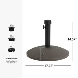 English Elm Ander Outdoor Round Umbrella Base with Concrete Core and Uv Resistant Resin Shell Brown N775P407222A