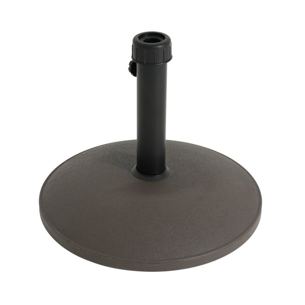 English Elm Ander Outdoor Round Umbrella Base with Concrete Core and Uv Resistant Resin Shell Brown N775P407222A