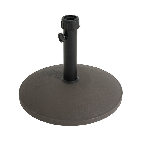 English Elm Ander Outdoor Round Umbrella Base with Concrete Core and Uv Resistant Resin Shell Brown N775P407222A