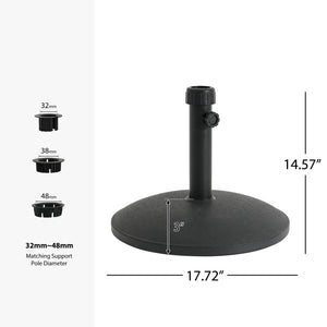 English Elm Ander Outdoor Round Umbrella Base with Concrete Core and Uv Resistant Resin Shell Black N775P407222B