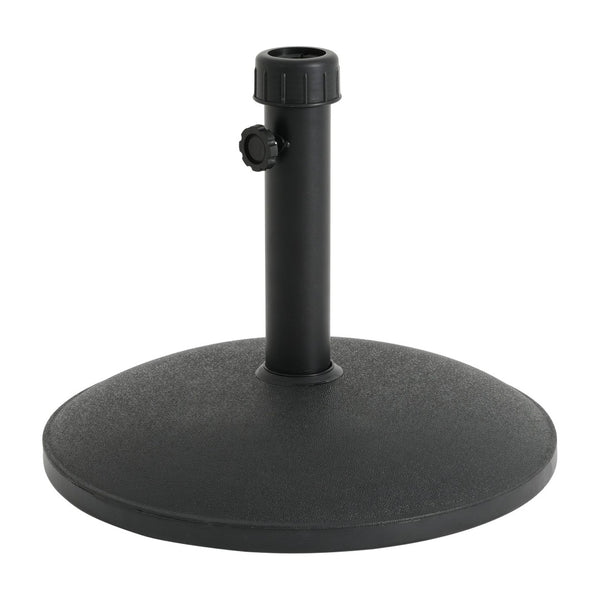 English Elm Ander Outdoor Round Umbrella Base with Concrete Core and Uv Resistant Resin Shell Black N775P407222B