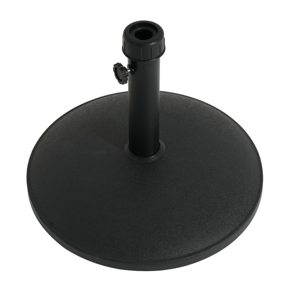 English Elm Ander Outdoor Round Umbrella Base with Concrete Core and Uv Resistant Resin Shell Black N775P407222B