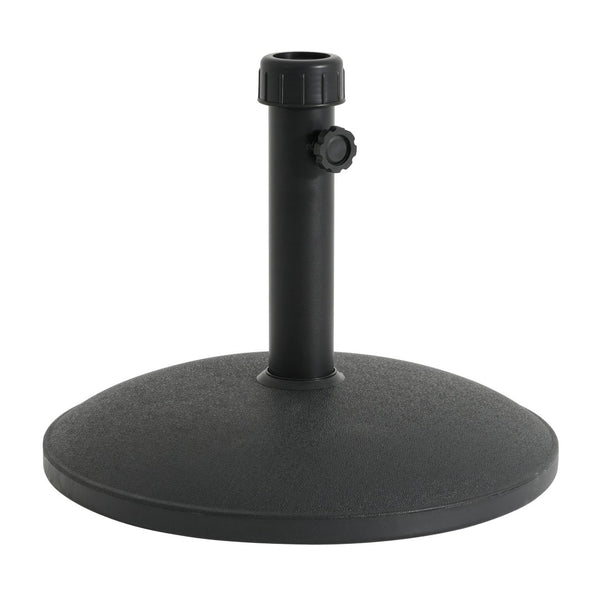 English Elm Ander Outdoor Round Umbrella Base with Concrete Core and Uv Resistant Resin Shell Black N775P407222B