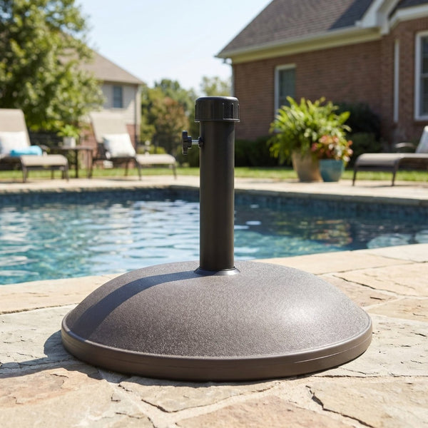 English Elm Ander Outdoor 68 Pound Round Umbrella Base Concrete Fill Resin Weather Resistant N775P407226A