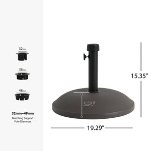 English Elm Ander Outdoor 68 Pound Round Umbrella Base Concrete Fill Resin Weather Resistant N775P407226A