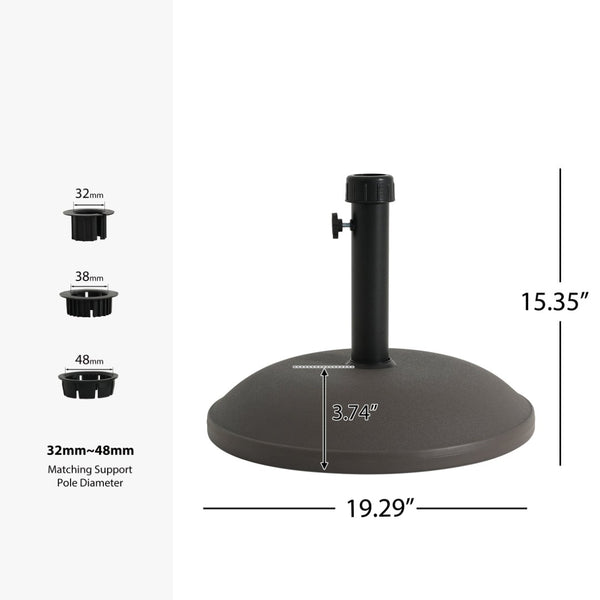 English Elm Ander Outdoor 68 Pound Round Umbrella Base Concrete Fill Resin Weather Resistant N775P407226A