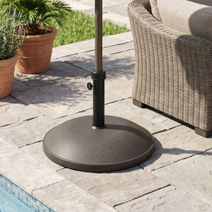 English Elm Ander Outdoor 68 Pound Round Umbrella Base Concrete Fill Resin Weather Resistant N775P407226A