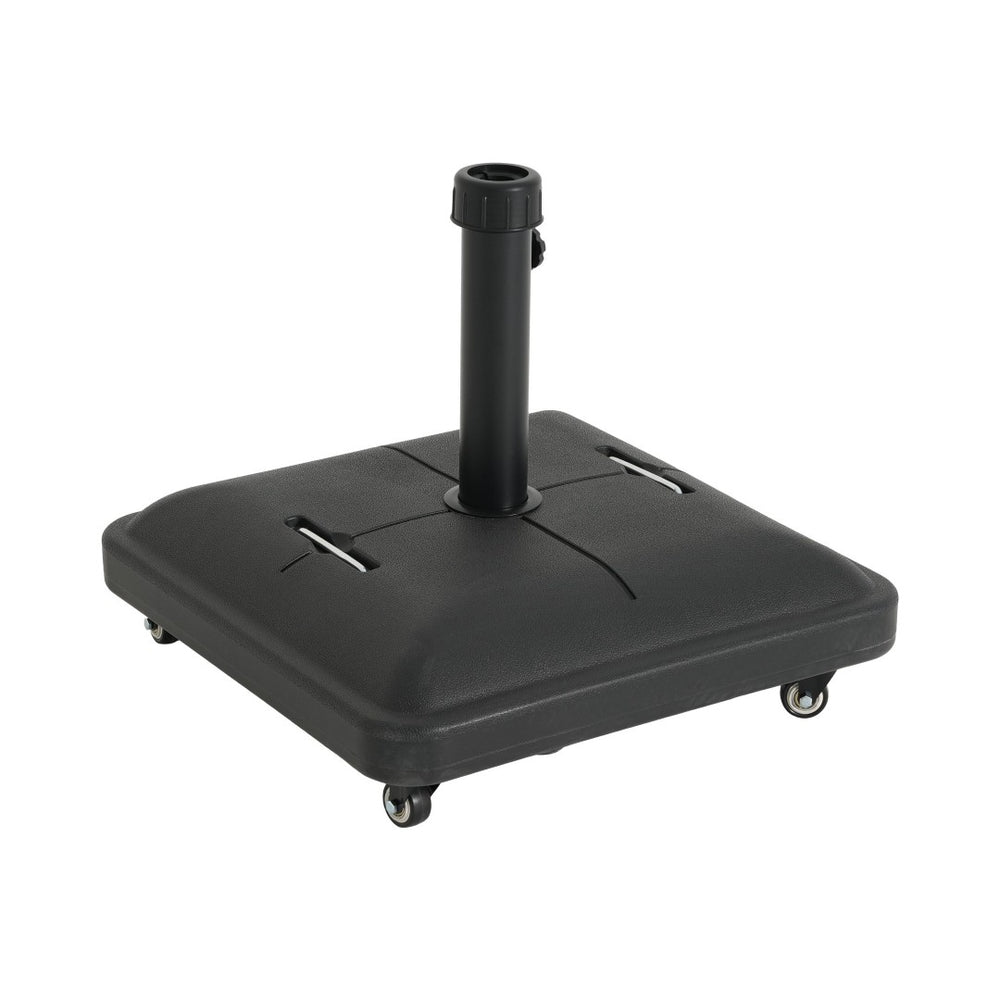 English Elm Halea Square Patio Umbrella Base 90 Pound Weighted Resin Stand with Rolling Wheels N775P407228B