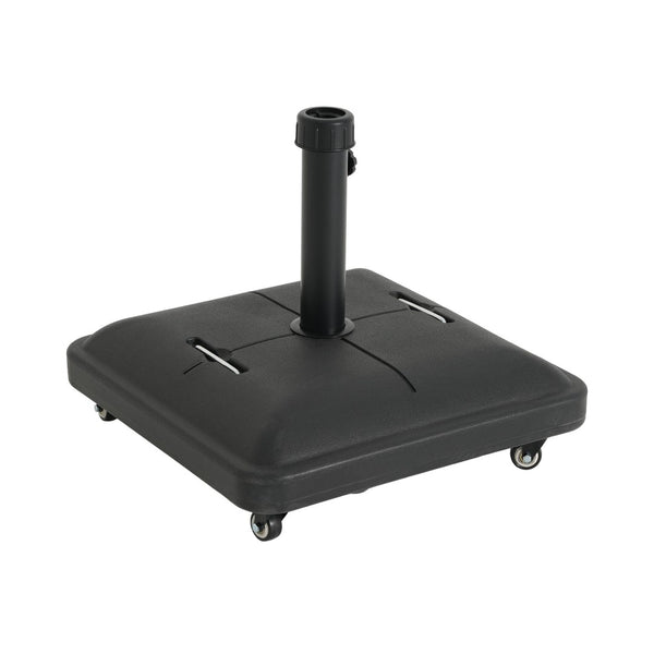 English Elm Halea Square Patio Umbrella Base 90 Pound Weighted Resin Stand with Rolling Wheels N775P407228B