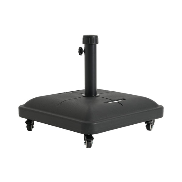 English Elm Halea Square Patio Umbrella Base 90 Pound Weighted Resin Stand with Rolling Wheels N775P407228B