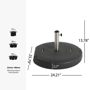 English Elm Mota Outdoor 133 Lb Concrete Resin Umbrella Base with Wheels and Carrying Handles N775P407234B