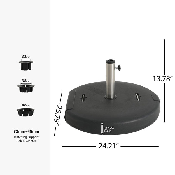 English Elm Mota Outdoor 133 Lb Concrete Resin Umbrella Base with Wheels and Carrying Handles N775P407234B