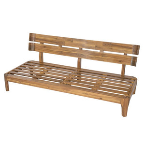 English Elm Galea Solid Acacia Outdoor Sofa with Teak Grain Finish and Beige Cushions for Patio N775P409422T