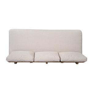 English Elm Galea Solid Acacia Outdoor Sofa with Teak Grain Finish and Beige Cushions for Patio N775P409422T