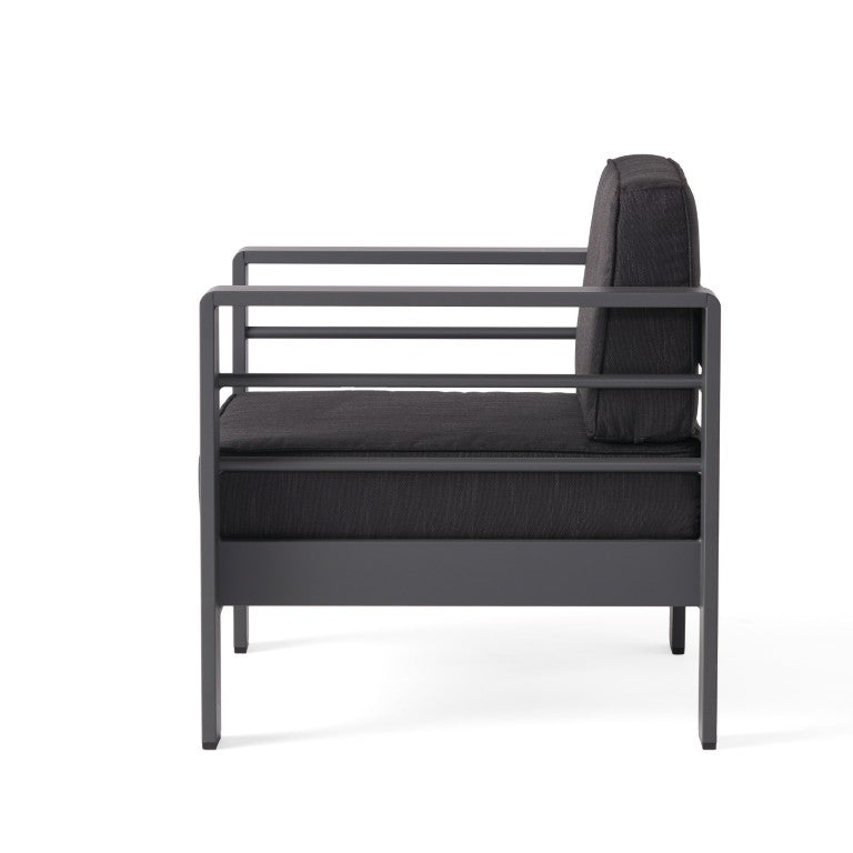 English Elm Cape Coral Aluminum Slat Back Club Chair for Patio or Sunlit Living Spaces N775P412357G