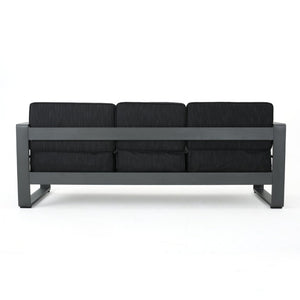 English Elm Cape Coral Outdoor 3 Seat Sofa with Convertible Aluminum Tray for Patio Lounging N775P412359G