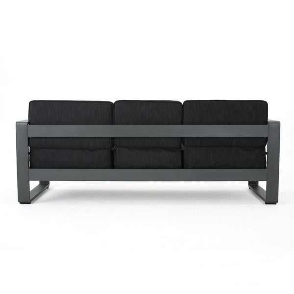 English Elm Cape Coral Outdoor 3 Seat Sofa with Convertible Aluminum Tray for Patio Lounging N775P412359G