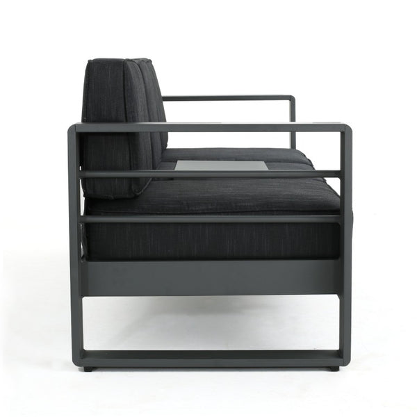 English Elm Cape Coral Outdoor 3 Seat Sofa with Convertible Aluminum Tray for Patio Lounging N775P412359G
