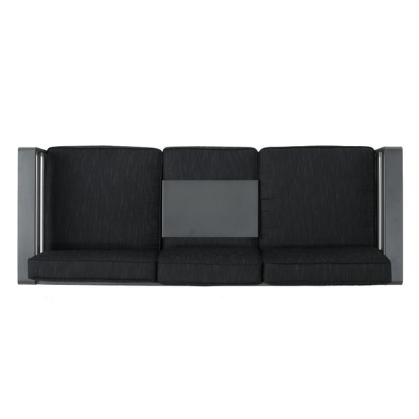 English Elm Cape Coral Outdoor 3 Seat Sofa with Convertible Aluminum Tray for Patio Lounging N775P412359G