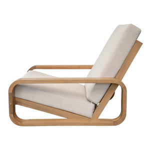 English Elm Briar Acacia Wood Outdoor Lounge Chair with Ottoman Mid-Century Curved Patio Set Set of 2 N775P412673L-2_N775P531995L-2