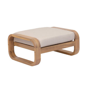 English Elm Briar Acacia Wood Outdoor Lounge Chair with Ottoman Mid-Century Curved Patio Set Set of 1 N775P412673L_N775P531995L
