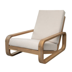 English Elm Briar Acacia Wood Outdoor Lounge Chair with Ottoman Mid-Century Curved Patio Set Set of 1 N775P412673L_N775P531995L