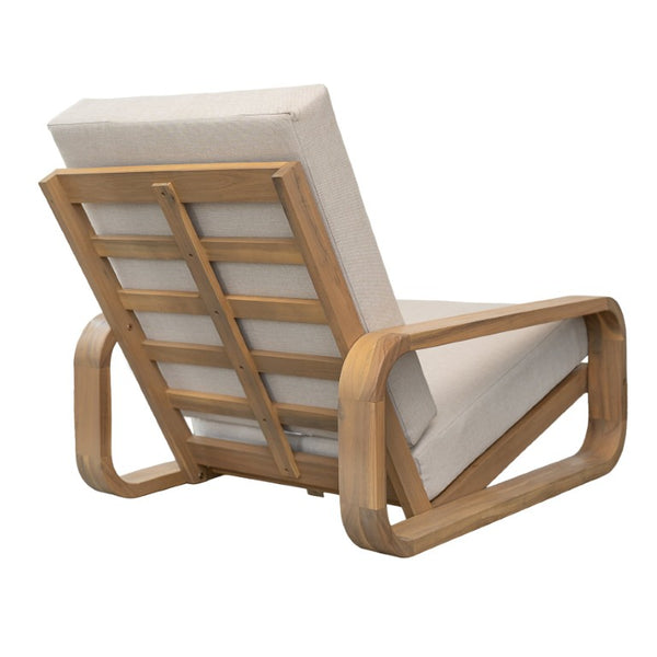 English Elm Briar Acacia Wood Outdoor Lounge Chair with Ottoman Mid-Century Curved Patio Set Set of 1 N775P412673L_N775P531995L