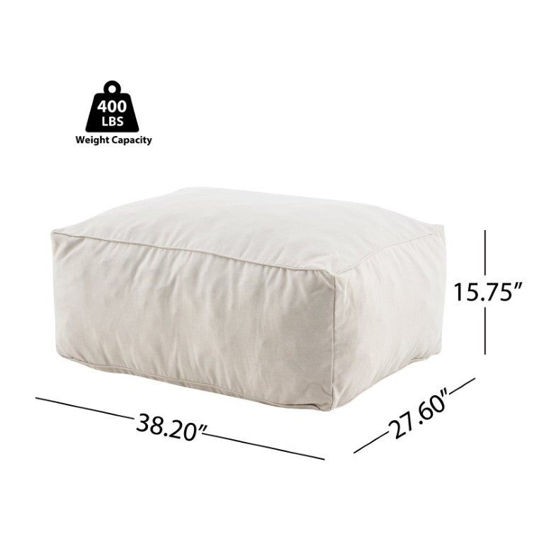 English Elm Nerissa Outdoor Modular Bean Bag Ottoman with UV-Resistant Olefin Cover for Patios Beige N775P420911B