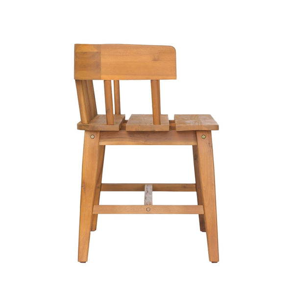 English Elm Bramley Solid Acacia Outdoor Bench with Slatted Back and Teak Finish for Patio N775P426364T