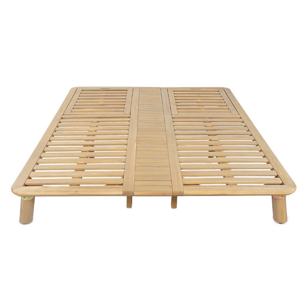 English Elm Tibbo Acacia Wood Outdoor Double Chaise Lounge with Built-In Side Table for Patios N775P439622G