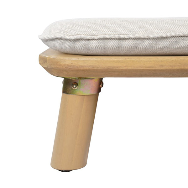 English Elm Tibbo Acacia Wood Outdoor Double Chaise Lounge with Built-In Side Table for Patios N775P439622G
