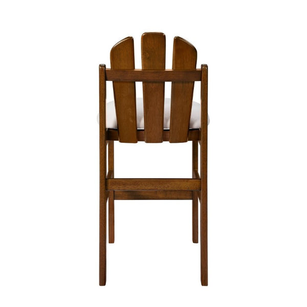English Elm Liora Mid-Century Rubberwood Counter Stools with Upholstered Seats Set of 2 Beige/Walnut N775P446339B