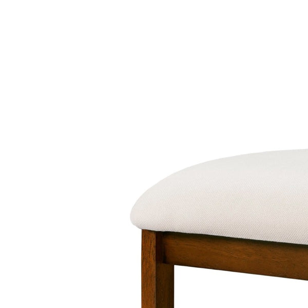 English Elm Liora Mid-Century Rubberwood Counter Stools with Upholstered Seats Set of 2 Beige/Walnut N775P446339B