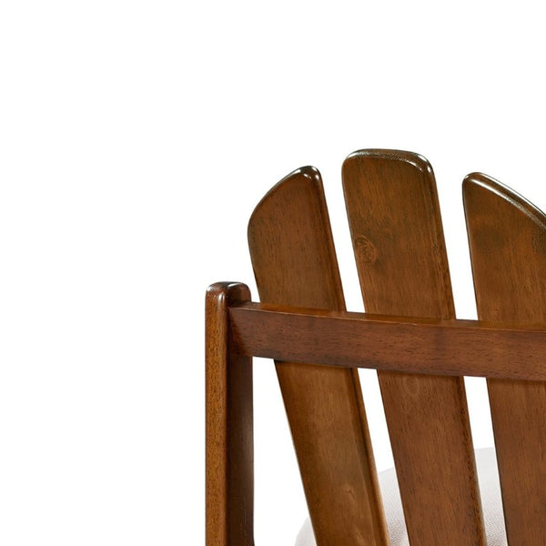 English Elm Liora Mid-Century Rubberwood Counter Stools with Upholstered Seats Set of 2 Beige/Walnut N775P446339B