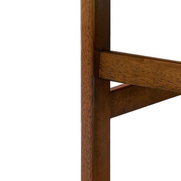 English Elm Liora Mid-Century Rubberwood Counter Stools with Upholstered Seats Set of 2 Beige/Walnut N775P446339B