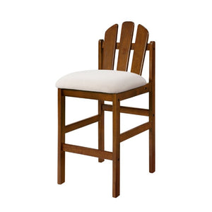 English Elm Liora Mid-Century Rubberwood Counter Stools with Upholstered Seats Set of 2 Beige/Walnut N775P446339B