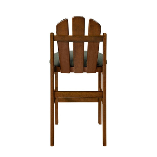 English Elm Liora Mid-Century Rubberwood Counter Stools with Upholstered Seats Set of 2 Green/Walnut N775P446339G