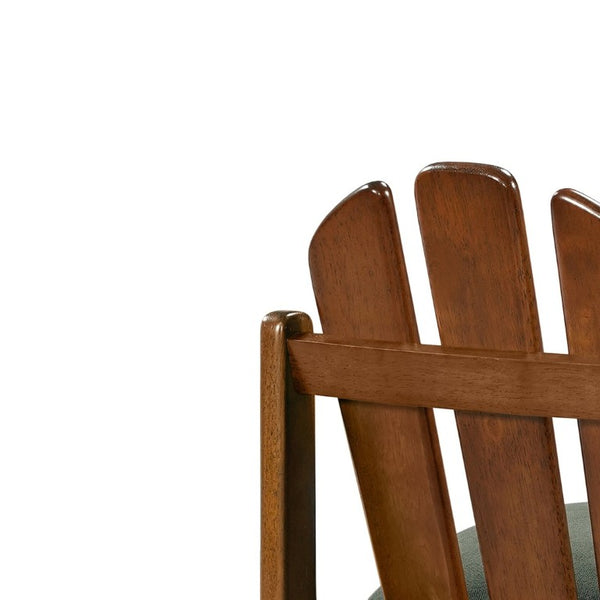 English Elm Liora Mid-Century Rubberwood Counter Stools with Upholstered Seats Set of 2 Green/Walnut N775P446339G