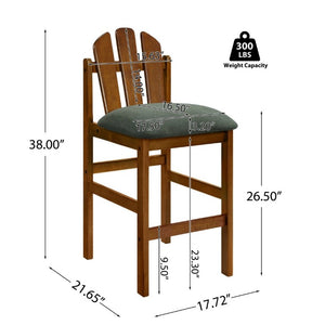 English Elm Liora Mid-Century Rubberwood Counter Stools with Upholstered Seats Set of 2 Green/Walnut N775P446339G